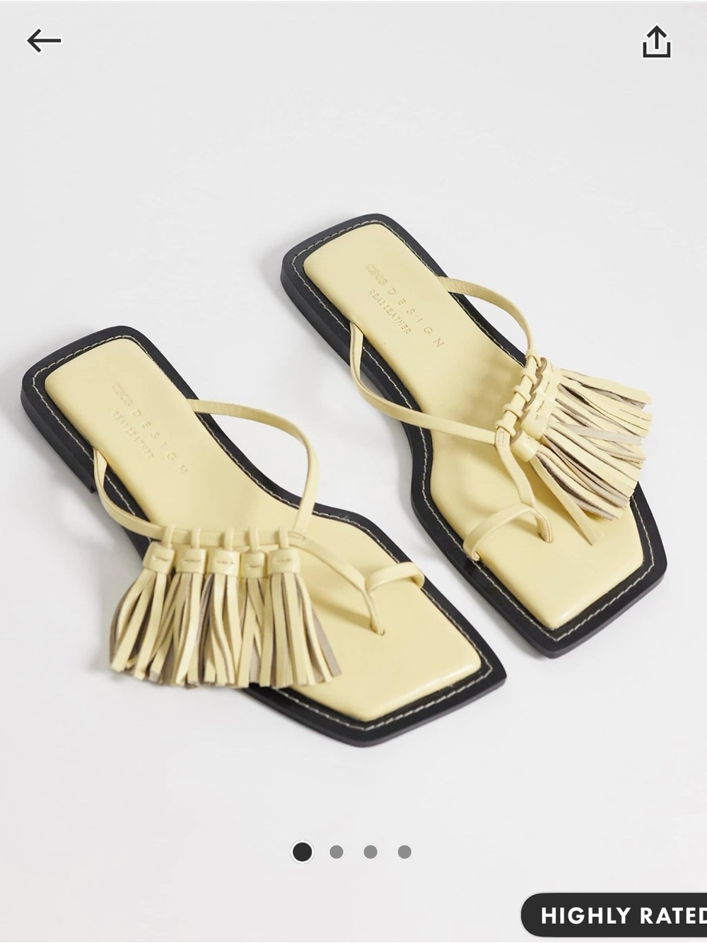 ASOS design flit premium tassel sandals in parsnip leather